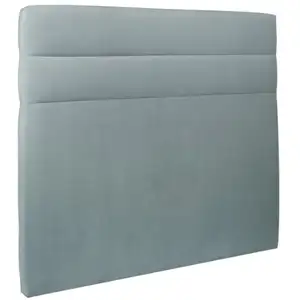 Tete de lit Lignes Velours Gris bleuté L 160 cm - Ep 10 cm rembourré