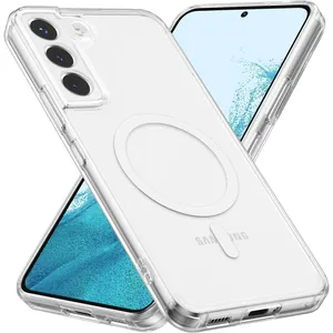 Comparateur de prix : HQSELECTION Coque Magnétique pour Samsung Galaxy S22 PLUS/S22 +, Compatible avec MagSafe, Dos Anti Rayures, Transparent