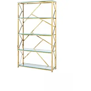 Bibliothèque geomag 4 étagères Gold 100x30x180 cm pas cher