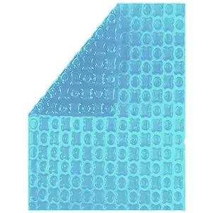 Comparateur de prix : Bâche à Bulles Piscine 7x4 m OXO Light Blue 400 microns - Non Bordée - Confection France - Kit oeillets + bâchette protection