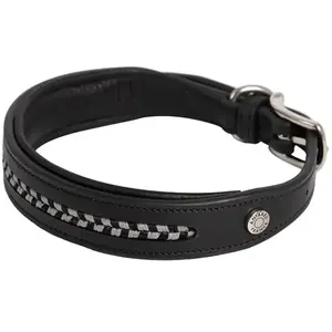 Collier pour chien en cuir Antarès Noir XL AD_COLLAR_NOIR_BLACK_SIL pas cher