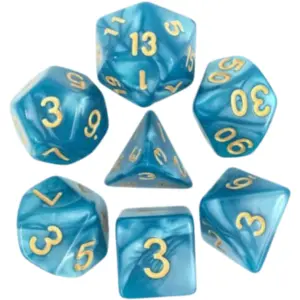 Epic Forge-Lot de 7 Dés en boîte 16mm- Bleu nacré et Or pas cher
