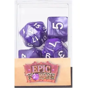 Lot de 7 Dés multiformat   Violet nacré  - Epic Forge Accessoires jeu de rôle  - EF0007g 