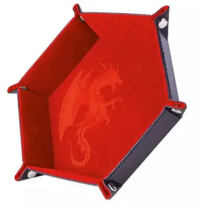 TRADE INVADERS Piste de dés - Red Dragon - 19 x 19 cm - Cuir et Velours pas cher