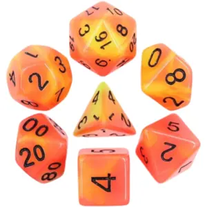 Epic Forge HDGD-04 Lot de 7 Dés en boîte   Feu Phosphorescent