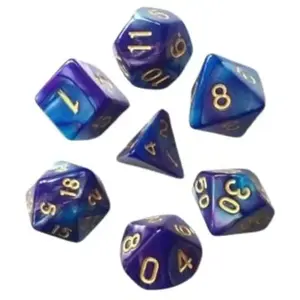 Epic Forge-Lot de 7 dés en boîte   Fusion Bleu et Violet Sombre