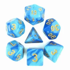 Epic Forge-15 Lot de 7 dés en boîte  Fusion Bleu Ciel et Bleu