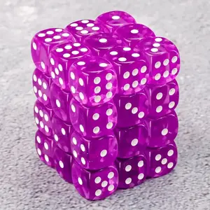 Dé 6 faces- Lot de 36 dés- 12mm- Violet  - HD Dice Dés  - TI-EFD0124  pas cher