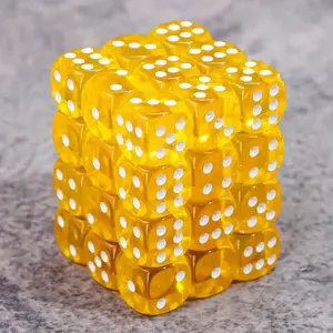 Dé 6 faces- Lot de 36 dés- 12mm- Jaune  - HD Dice Dés  - TI-EFD0122  pas cher