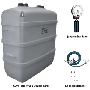 Roth - Kit cuve fioul 1000 l double paroi + Kit aspiration + Jauge pas cher