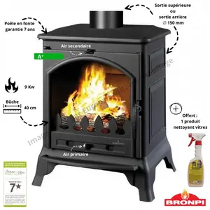 Poêle à bois en fonte Ordesa Bronpi pas cher