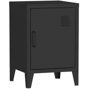 SWEEEK Table de chevet en métal noir. 1 porte pas cher