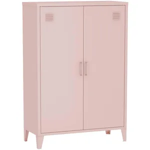 SWEEEK Commode/armoire en métal rose. 2 espaces de rangement pas cher