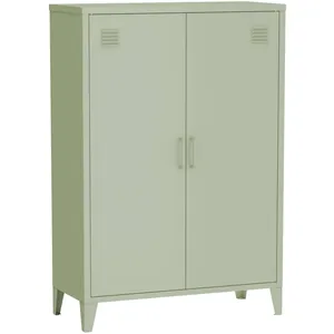 SWEEEK Commode/armoire en métal vert. 2 espaces de rangement pas cher