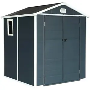 sweeek Abri de jardin plastique 3,65 m², anthracite pas cher