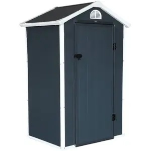 sweeek Abri de jardin plastique 1,39 m², anthracite pas cher