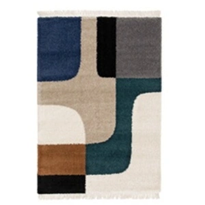 Sweeek Tapis intérieur shaggy. motifs géométriques. crème. 160 x 230cm pas cher