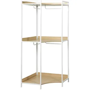 sweeek Module dressing d'angle blanc 4 penderies et 2 étagères pas cher