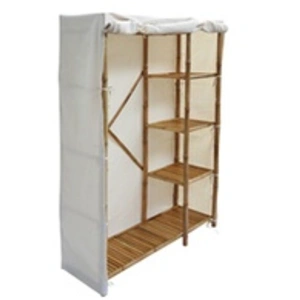 Comparateur de prix : Sweeek Armoire dressing en bambou. 3 étagères L110 x P40 x H170cm