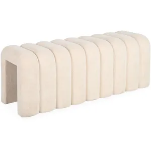 Comparateur de prix : SWEEEK Banc. bout de lit beige contemporain en tissu