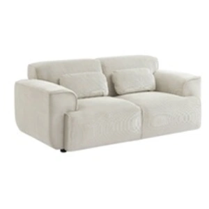 SWEEEK Canapé Wallas. 2 places. tissu velours côtelé blanc crème L 180 x P 98 x H 73cm pas cher