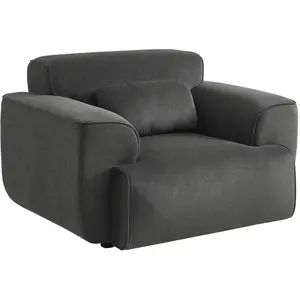 Comparateur de prix : SWEEEK Fauteuil velours côtelé gris foncé, coussin fourni