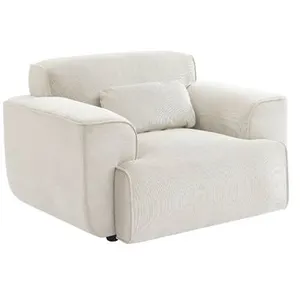 Comparateur de prix : Fauteuil velours côtelé - SWEEEK - Wallas - Blanc - Crème - 1 place - Salon