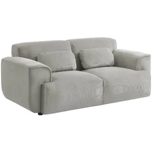 SWEEEK Canapé Wallas 2 places tissu velours côtelé gris clair L 180 x P 98 x H 73cm pas cher