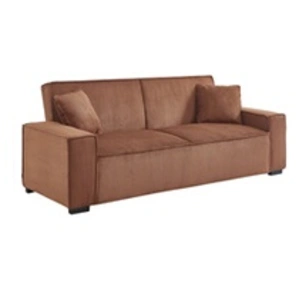 SWEEEK Canapé convertible 3 places camel velours côtelé L 231 x P 96.5 x H 80cm pas cher