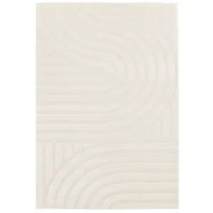 Sweeek - Tapis intérieur motifs arches. poils ras. crème 160 x 230 cm pas cher