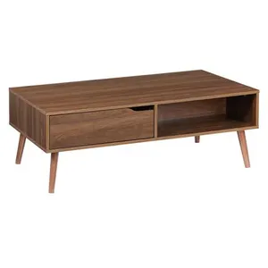 SWEEEK Table basse vintage décor bois de noyer pas cher