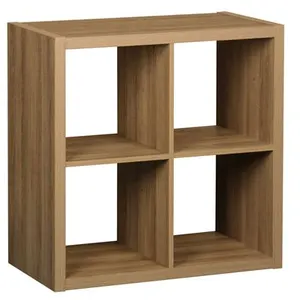 Comparateur de prix : Sweeek Etagère bibliothèque cubique 2 niveaux 4 compartiments. effet bois de manguier. L 76 x P 39 x H 76cm