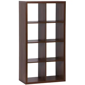 Sweeek Etagère bibliothèque 4 niveaux 8 compartiments. effet bois de noyer. L 76 x P 39 x H 146cmVendu paramazon