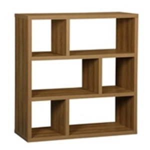 Comparateur de prix : Sweeek Etagère bibliothèque asymétrique 3 niveaux 6 compartiments. effet bois de manguier. L 111.2 x P 39 x H 115.2cm