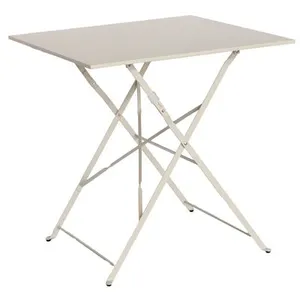 sweeek Table jardin carrée en acier thermolaqué, beige pas cher