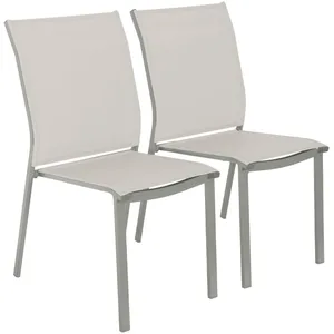 sweeek Lot de 2 chaises de jardin empilables kaki pas cher