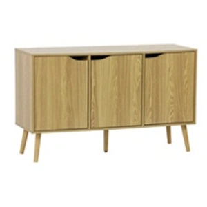 SWEEEK Buffet de rangement effet frêne 3 portes et 3 étagères. Buffet bas. 120cm pas cher