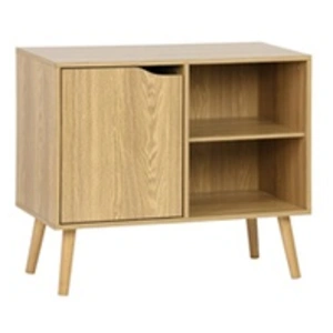 SWEEEK Buffet de rangement effet frêne 1 porte. 2 étagères. Buffet bas. 80cm pas cher