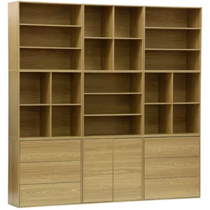 Comparateur de prix : Kit étagère, bibliothèque décor bois chêne 9 éléments kit 2