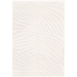 sweeek Tapis intérieur motif végétal crème lily 80x150cm pas cher