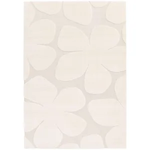 Comparateur de prix : Tapis intérieur motif fleures crème betty 80x150cm