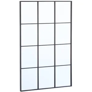Comparateur de prix : Miroir rectangulaire industriel acier noir - 80 x 120 x 2.5 cm - terry