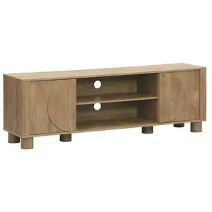 SWEEEK Meuble tv exotique effet bois de manguier 2 portes 155cm pondi pas cher