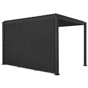 Comparateur de prix : Non communiqué Pergola bioclimatique aluminium 3x4m lames orientables + persienne verticale 130cm anthracite