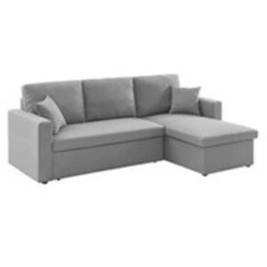 Sweeek Canapé d'angle convertible réversible 3 places, gris clair pas cher