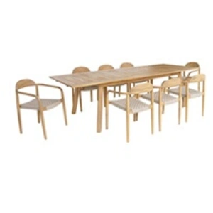 sweeek Table de jardin bois d'acacia 8 fauteuils naturel et beigeVendu paramazon