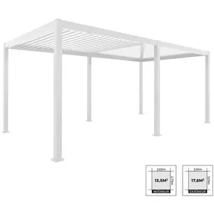 sweeek Pergola bioclimatique blanche  triomphe   3x6m. Aluminium. À lames orientables pas cher