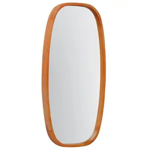 SWEEEK Miroir rectangulaire JAMIE en bois d'hévéa. bords arrondis. couleur bois clair. 80 cm pas cher