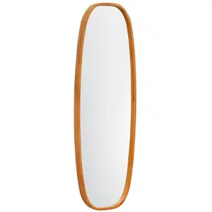 SWEEEK Miroir rectangulaire JAMIE en bois d'hévéa. bords arrondis. couleur bois clair. 120 cm pas cher