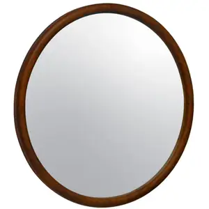sweeek Miroir rond en bois de pin ø60cm georgia noyer pas cher
